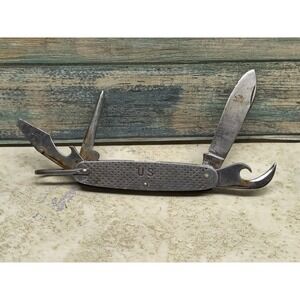 US Military 1966 Camillus Stainless Steel 4 Tool Camp Folding Knife
